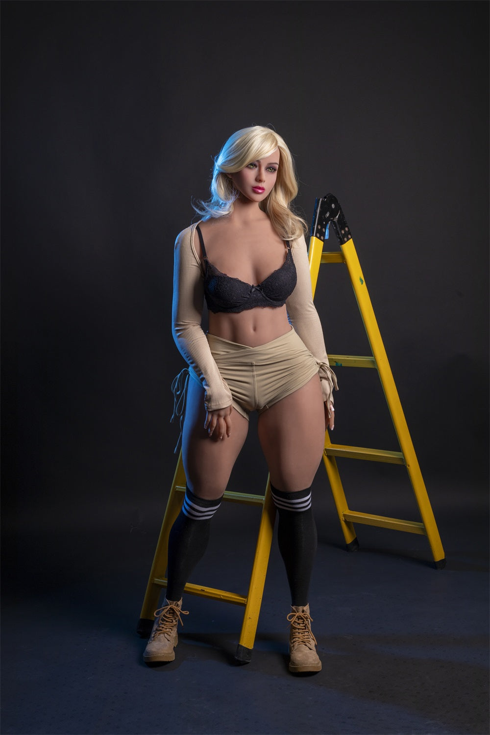 Poupées sexuelles pour hommes de 160 cm, petites et grosses, marron clair, TPE, yeux verts, longs cheveux blonds et longs cheveux blancs 