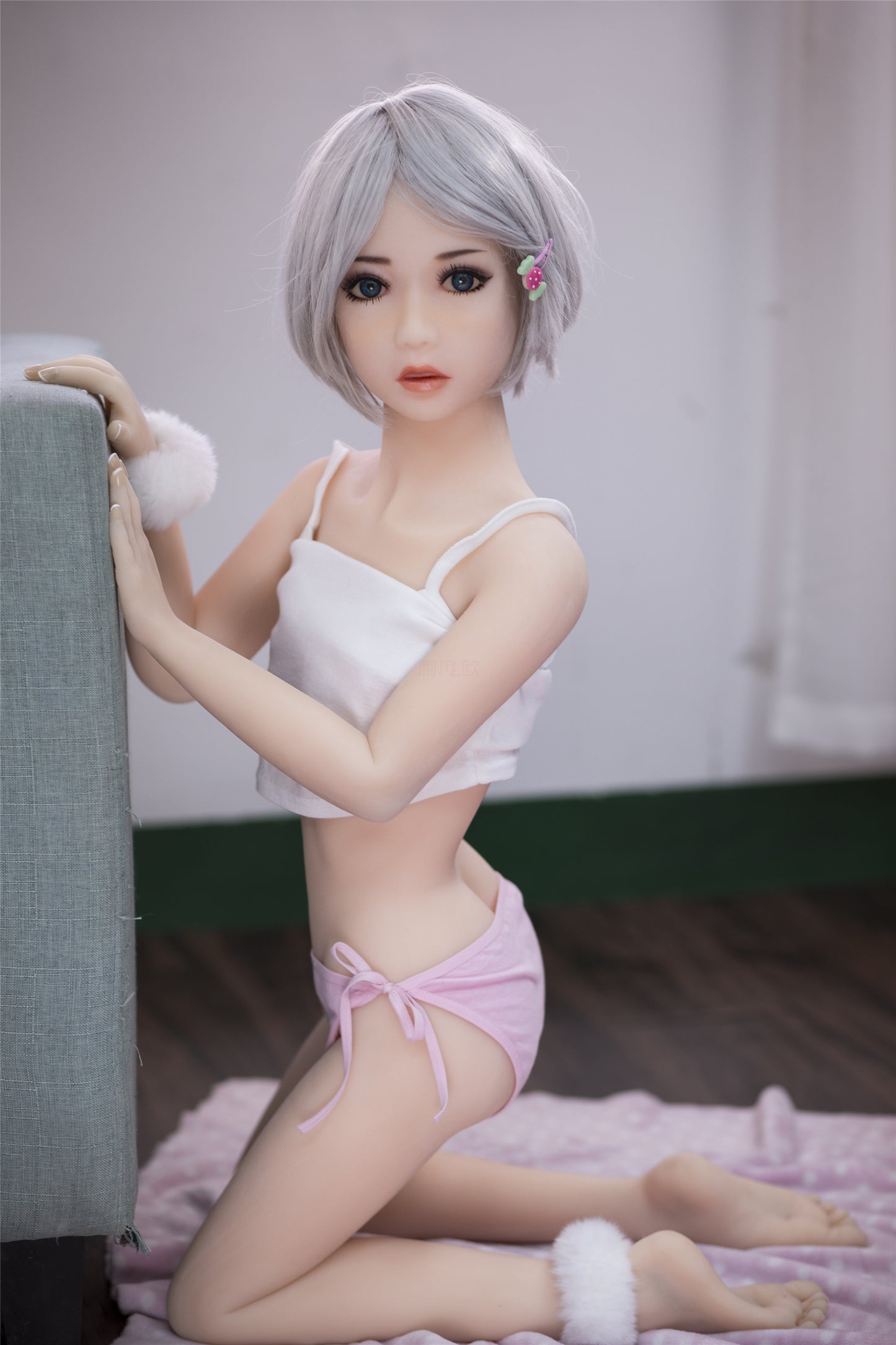 Jouets sexuels pour hommes Poupées sexuelles 100 cm Plates, Tpe, Naturelles, Yeux bleus, Cheveux courts blancs argentés, Cheveux longs bruns/cheveux longs dorés 
