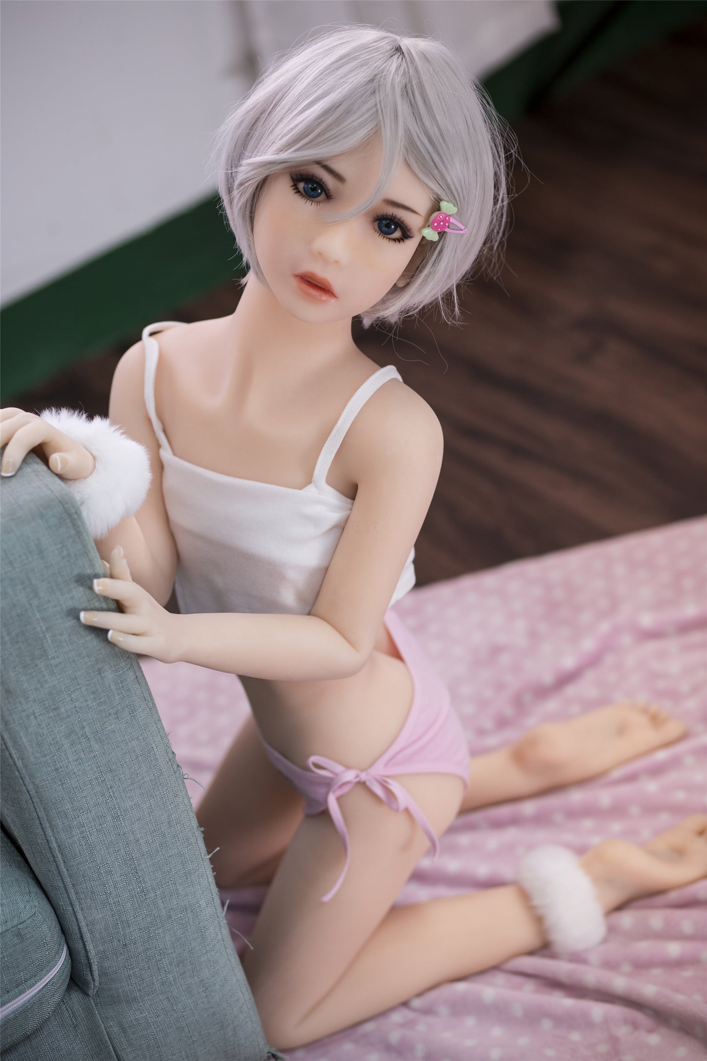 Jouets sexuels pour hommes Poupées sexuelles 100 cm Plates, Tpe, Naturelles, Yeux bleus, Cheveux courts blancs argentés, Cheveux longs bruns/cheveux longs dorés 